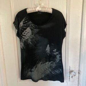 Seven7 Black & Silver Glittery Long Tee